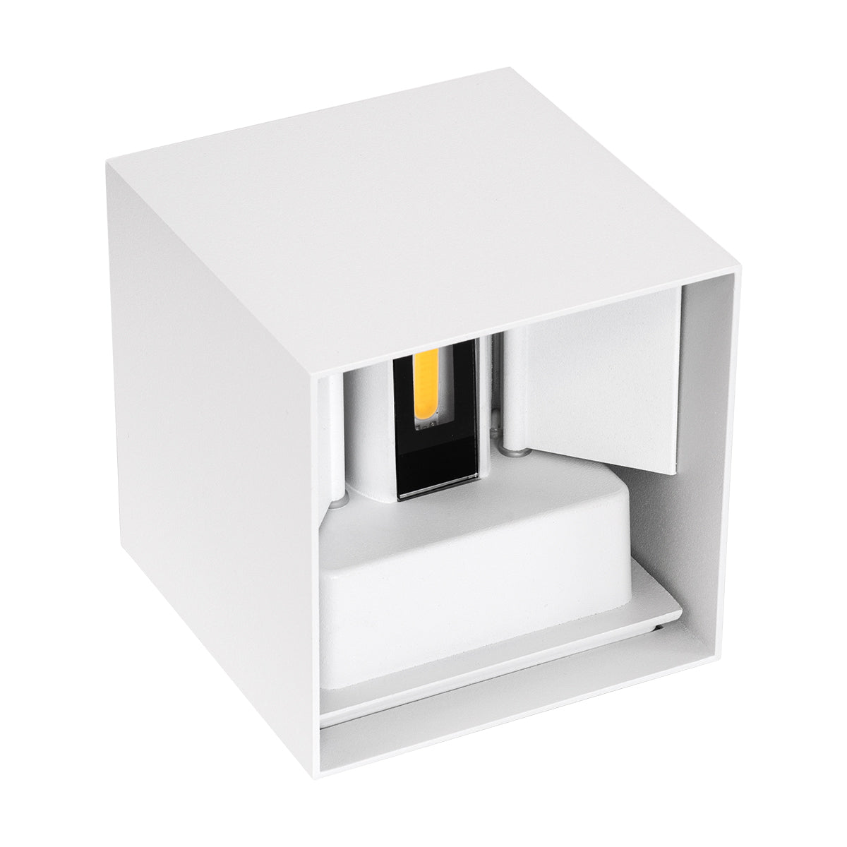 GLOBOSTAR® AXIS-S 60560 Μοντέρνο Φωτιστικό Τοίχου - Απλίκα LED 10W 1150lm 5°/60° AC 220-240V Αδιάβροχο IP65 Θερμό Λευκό 2700K - Bridgelux COB Chip & TÜV SÜD Driver - Λευκό Ματ - Μ10 x Π10 x Υ10cm - 5 Χρόνια Εγγύηση