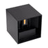 GLOBOSTAR® AXIS-S 60562 Μοντέρνο Φωτιστικό Τοίχου - Απλίκα LED 10W 1150lm 5°/60° AC 220-240V Αδιάβροχο IP65 Θερμό Λευκό 2700K - Bridgelux COB Chip & TÜV SÜD Driver - Μαύρο Ματ - Μ10 x Π10 x Υ10cm - 5 Χρόνια Εγγύηση