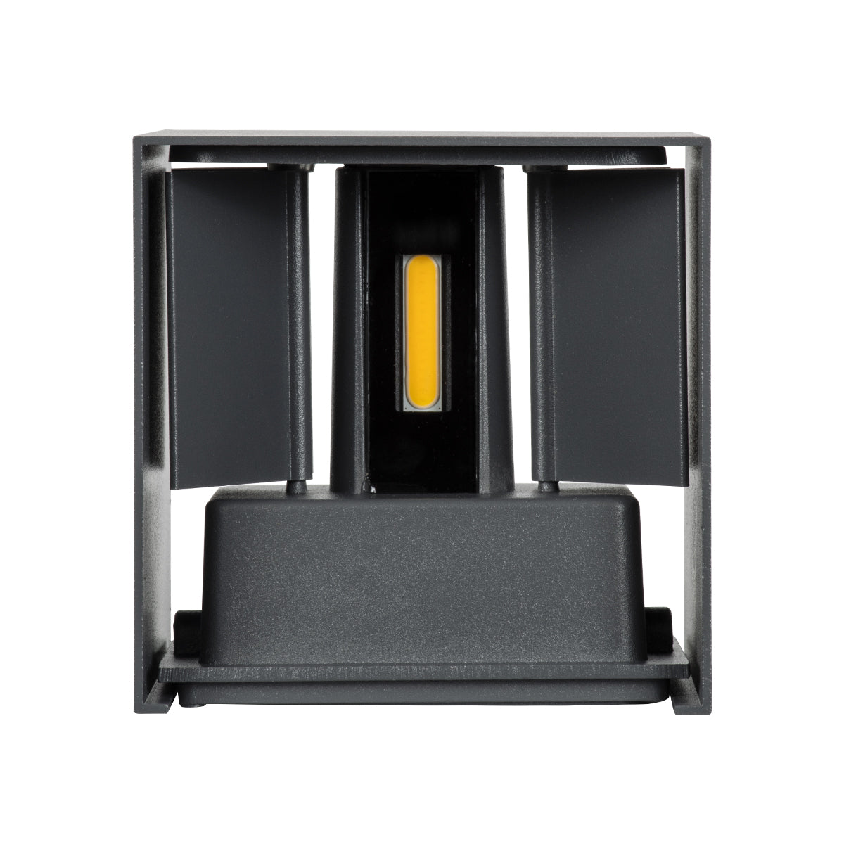 GLOBOSTAR® AXIS-S 60564 Μοντέρνο Φωτιστικό Τοίχου - Απλίκα LED 10W 1200lm 5°/60° AC 220-240V Αδιάβροχο IP65 Φυσικό Λευκό 4500K - Bridgelux COB Chip & TÜV SÜD Driver - Γκρι Ανθρακί Ματ - Μ10 x Π10 x Υ10cm - 5 Χρόνια Εγγύηση
