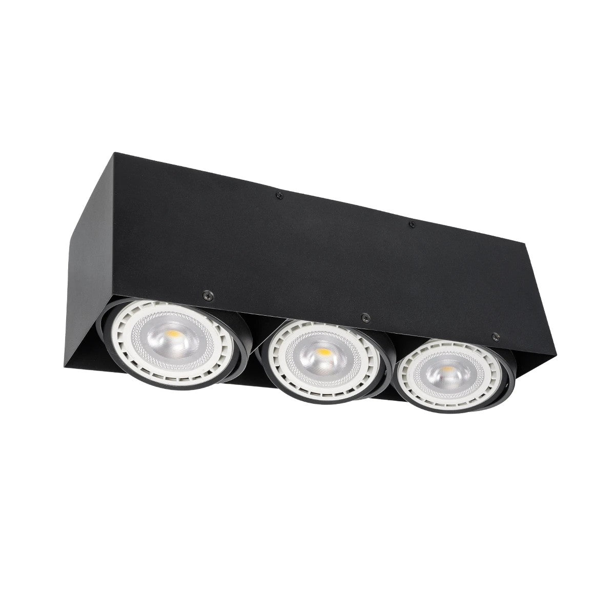 GloboStar® MAGMA 60628 Μοντέρνο Φωτιστικό Οροφής Σποτ Τρίφωτο 3 x GU10 IP20 Μαύρο Αλουμίνιο - Μ45 x Π15 x Υ13cm - ledmania.gr