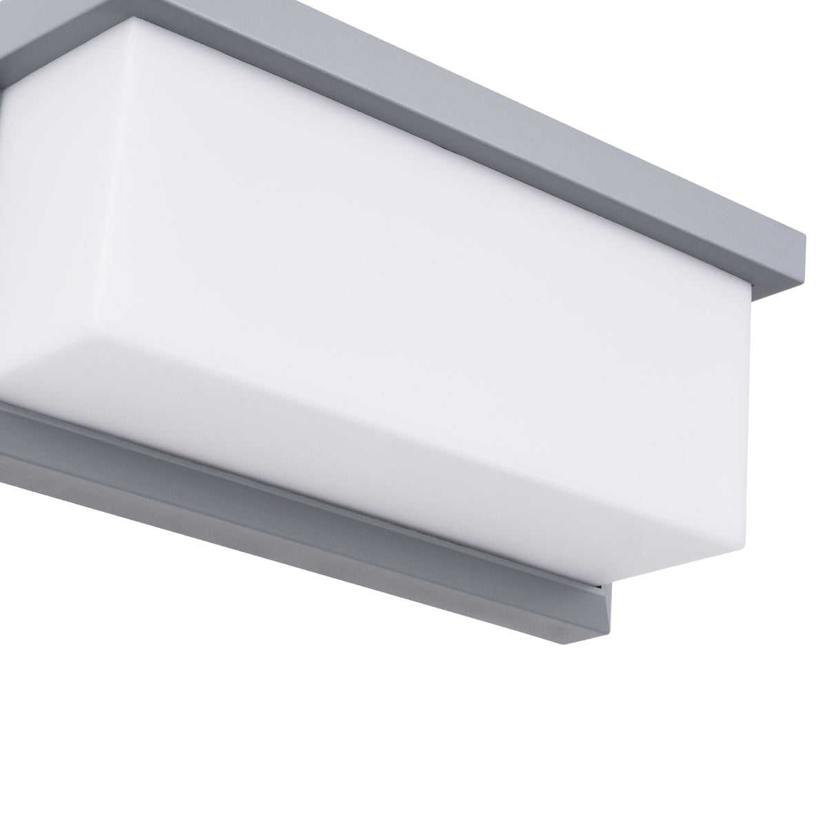 GLOBOSTAR® CITYSCAPE 60698 Μοντέρνο Φωτιστικό Τοίχου - Απλίκα LED 18W 1890lm 120° AC 220-240V Αδιάβροχο IP65 Φυσικό Λευκό 4500K - Bridgelux SMD Chip - Γκρι Ματ - Μ23.5 x Π11 x Υ10cm - 3 Χρόνια Εγγύηση