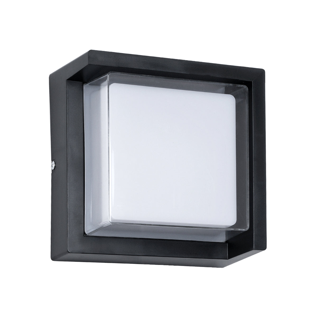 GLOBOSTAR® APEX 60770 Φωτιστικό Τοίχου - Απλίκα Εσωτερικού/Εξωτερικού Χώρου LED 10W 1050lm 120° AC175-265V Αδιάβροχο IP65 - Πλαστικό Σώμα - Φυσικό λευκό 4500K - Μ17 x Π17 x Υ9cm - Μαύρο - Bridgelux Chip - 3 Χρόνια Εγγύηση - ledmania.gr