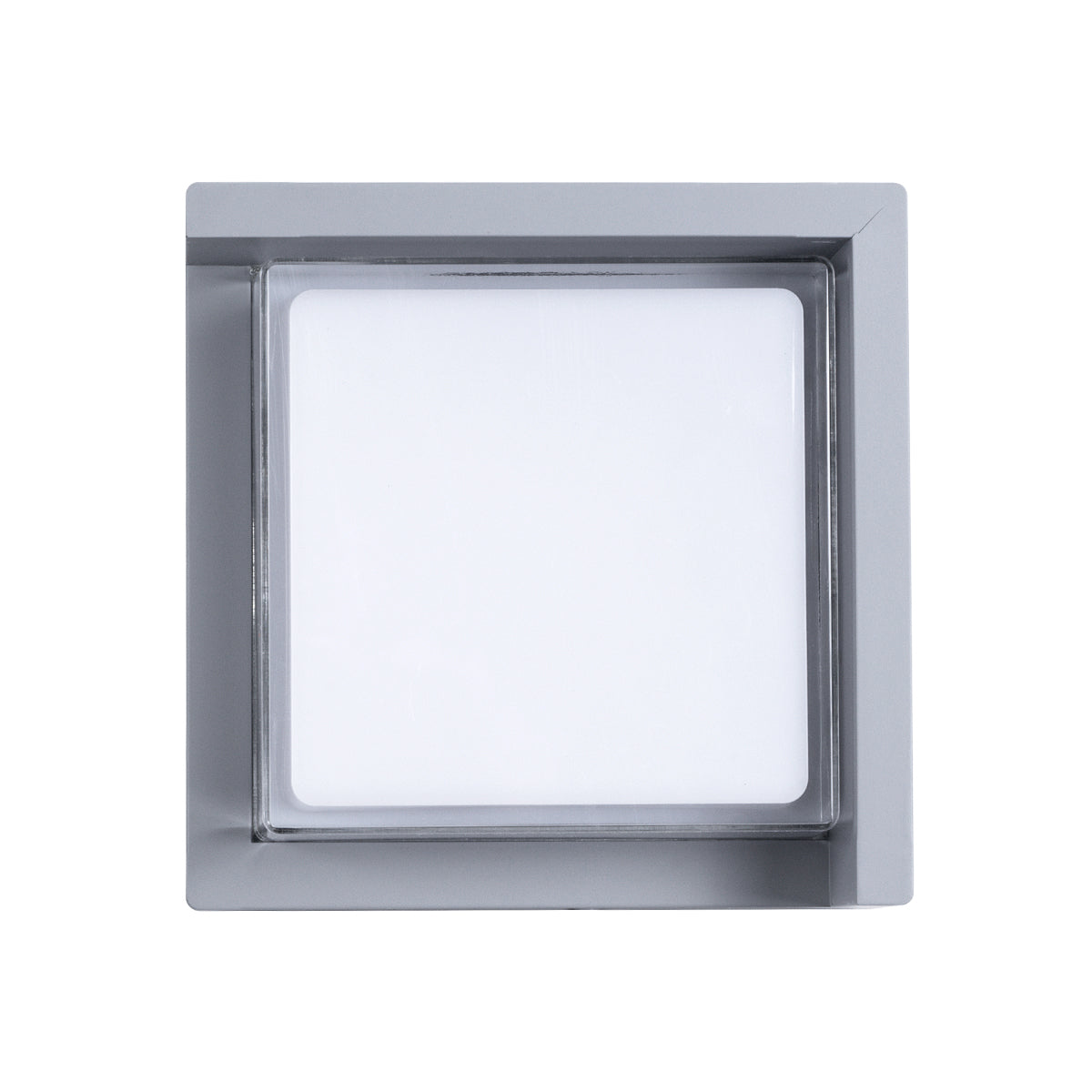 GLOBOSTAR® APEX 60771 Φωτιστικό Τοίχου - Απλίκα Εσωτερικού/Εξωτερικού Χώρου LED 10W 1050lm 120° AC175-265V Αδιάβροχο IP65 - Πλαστικό Σώμα - Φυσικό λευκό 4500K - Μ17 x Π17 x Υ9cm - Γκρι - Bridgelux Chip - 3 Χρόνια Εγγύηση - ledmania.gr