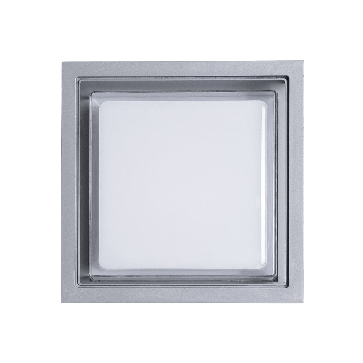 GLOBOSTAR® MAJESTIC 60774 Φωτιστικό Τοίχου - Απλίκα Εσωτερικού/Εξωτερικού Χώρου LED 10W 1050lm 120° AC175-265V Αδιάβροχο IP65 - Πλαστικό Σώμα - Φυσικό λευκό 4500K - Μ17 x Π17 x Υ9cm - Γκρι - Bridgelux Chip - 3 Χρόνια Εγγύηση - ledmania.gr