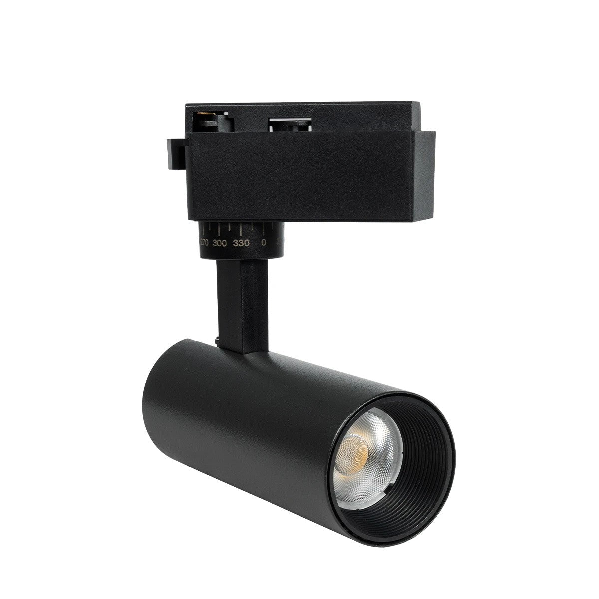 GLOBOSTAR® LUGANO 60804 Μονοφασικό Σποτ Ράγας LED 10W 1250lm 36° AC 220-240V IP20 Φυσικό Λευκό 4500K - Bridgelux COB Chip & TÜV SÜD Driver - Eurotrack 1PH - Μαύρο Ματ - Μ8.5 x Π5 x Υ18cm - 5 Χρόνια Εγγύηση