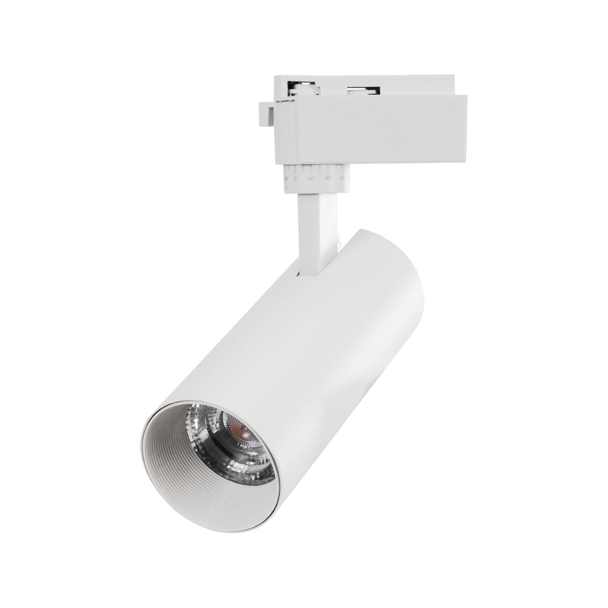 GLOBOSTAR® LUGANO 60807 Μονοφασικό Σποτ Ράγας LED 20W 2500lm 36° AC 220-240V IP20 Φυσικό Λευκό 4500K - Bridgelux COB Chip & TÜV SÜD Driver - Eurotrack 1PH  - Λευκό Ματ - Μ6.5 x Π6.5 x Υ22cm - 5 Χρόνια Εγγύηση