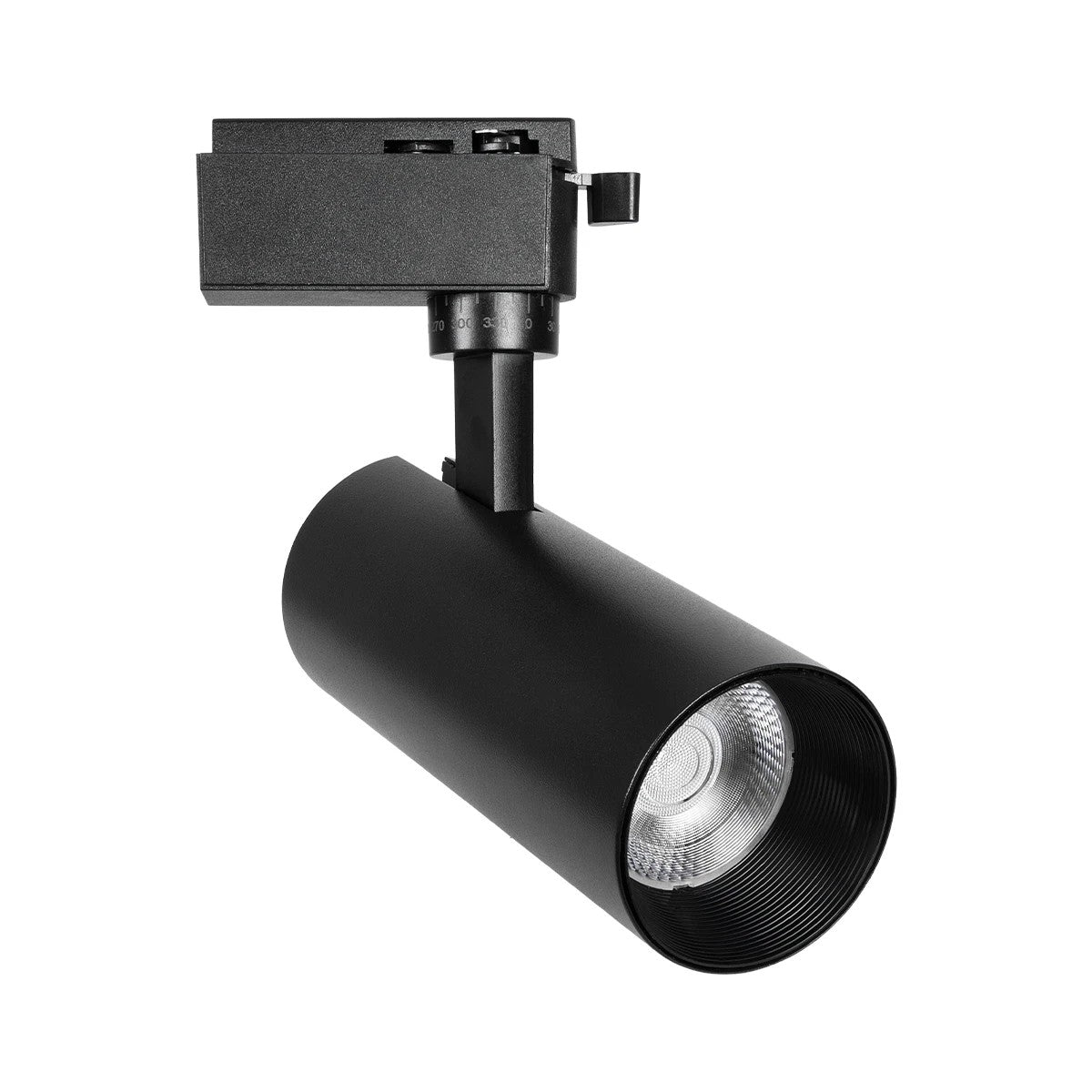 GLOBOSTAR® LUGANO 60810 Μονοφασικό Σποτ Ράγας LED 20W 2500lm 36° AC 220-240V IP20 Φυσικό Λευκό 4500K - Bridgelux COB Chip & TÜV SÜD Driver - Eurotrack 1PH - Μαύρο Ματ - Μ8.5 x Π6.5 x Υ20.5cm - 5 Χρόνια Εγγύηση