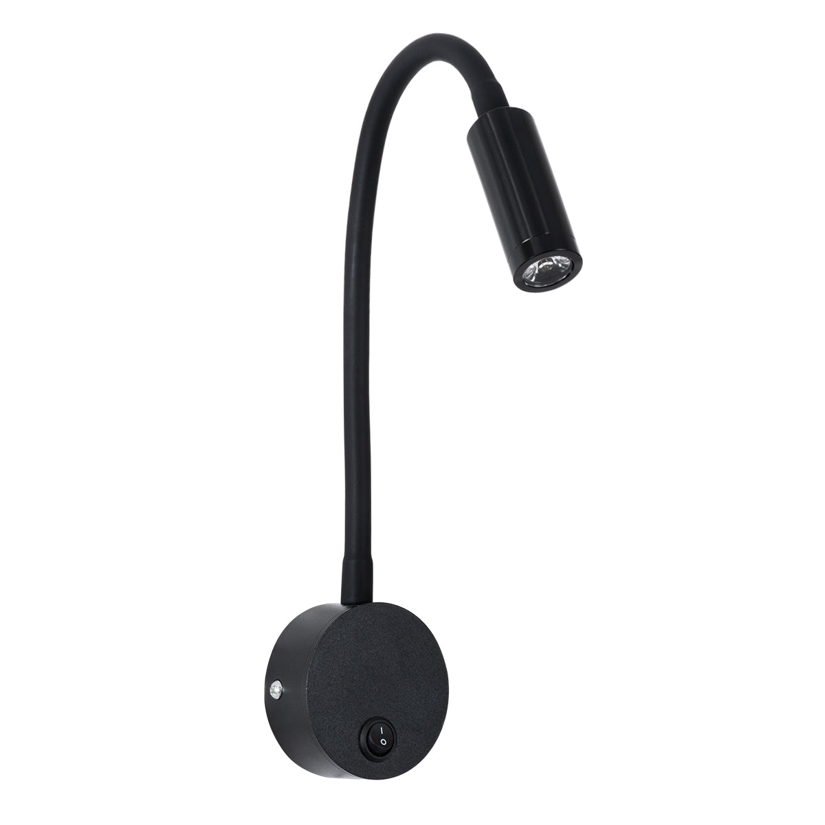 GloboStar® GOOSE 60878 Μοντέρνο Φωτιστικό Τοίχου - Απλίκα Ξενοδοχείου Bed Side LED 3W 300lm 36° AC 220-240V - Reading Light - Μ6.5 x Π15 x Υ24.5cm - Φυσικό Λευκό 4500K - Μαύρο - ledmania.gr
