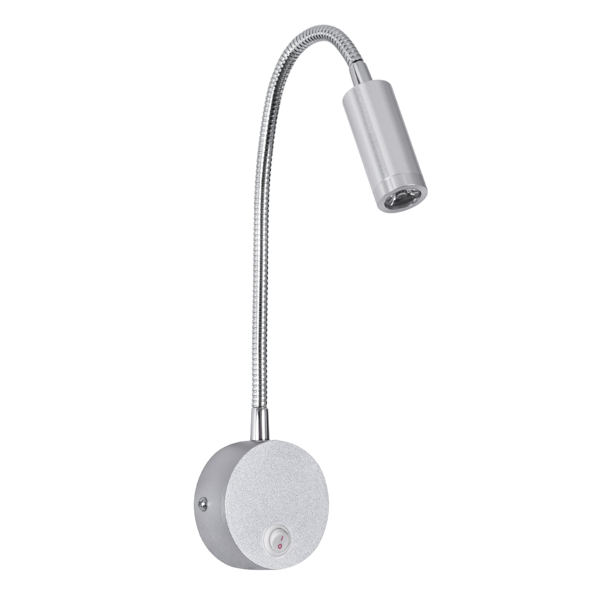GloboStar® GOOSE 60879 Μοντέρνο Φωτιστικό Τοίχου - Απλίκα Ξενοδοχείου Bed Side LED 3W 300lm 36° AC 220-240V - Reading Light - Μ6.5 x Π15 x Υ24.5cm - Φυσικό Λευκό 4500K - Ασημί Νίκελ - ledmania.gr