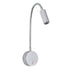 GloboStar® GOOSE 60879 Μοντέρνο Φωτιστικό Τοίχου - Απλίκα Ξενοδοχείου Bed Side LED 3W 300lm 36° AC 220-240V - Reading Light - Μ6.5 x Π15 x Υ24.5cm - Φυσικό Λευκό 4500K - Ασημί Νίκελ - ledmania.gr