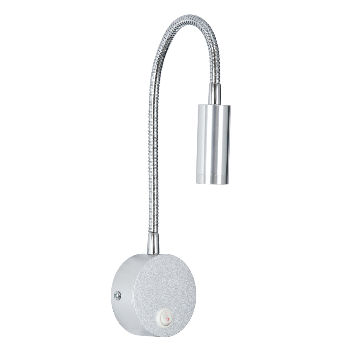 GloboStar® GOOSE 60879 Μοντέρνο Φωτιστικό Τοίχου - Απλίκα Ξενοδοχείου Bed Side LED 3W 300lm 36° AC 220-240V - Reading Light - Μ6.5 x Π15 x Υ24.5cm - Φυσικό Λευκό 4500K - Ασημί Νίκελ - ledmania.gr