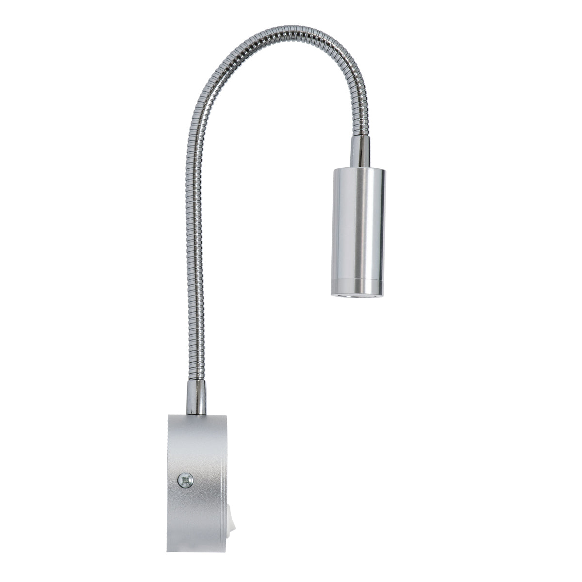 GloboStar® GOOSE 60879 Μοντέρνο Φωτιστικό Τοίχου - Απλίκα Ξενοδοχείου Bed Side LED 3W 300lm 36° AC 220-240V - Reading Light - Μ6.5 x Π15 x Υ24.5cm - Φυσικό Λευκό 4500K - Ασημί Νίκελ - ledmania.gr