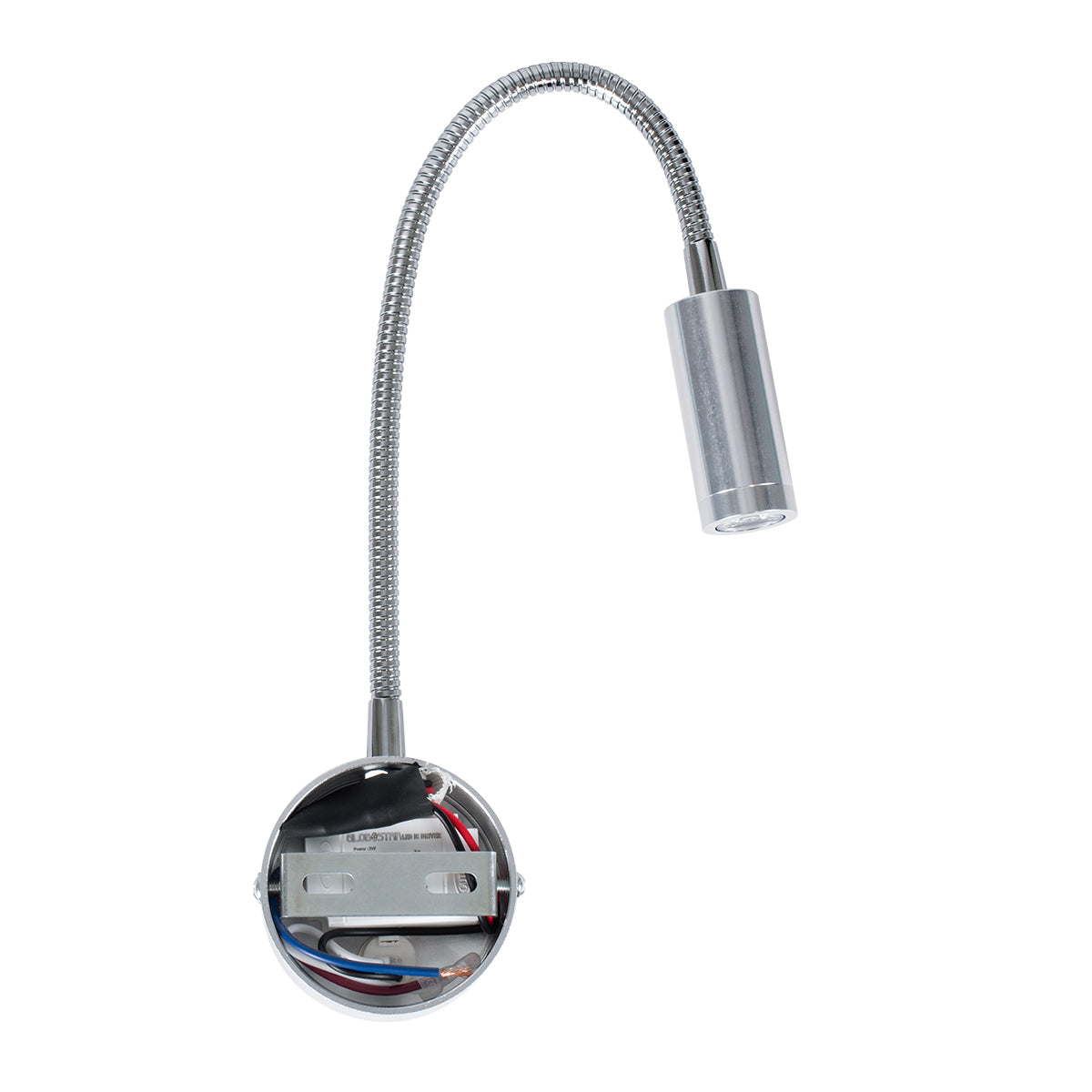 GloboStar® GOOSE 60879 Μοντέρνο Φωτιστικό Τοίχου - Απλίκα Ξενοδοχείου Bed Side LED 3W 300lm 36° AC 220-240V - Reading Light - Μ6.5 x Π15 x Υ24.5cm - Φυσικό Λευκό 4500K - Ασημί Νίκελ - ledmania.gr