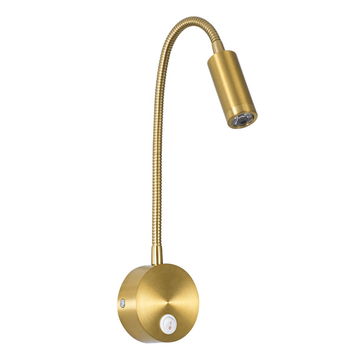 GloboStar® GOOSE 60880 Μοντέρνο Φωτιστικό Τοίχου - Απλίκα Ξενοδοχείου Bed Side LED 3W 300lm 36° AC 220-240V - Reading Light - Μ6.5 x Π15 x Υ24.5cm - Φυσικό Λευκό 4500K - Χρυσό Βούρτσας - ledmania.gr