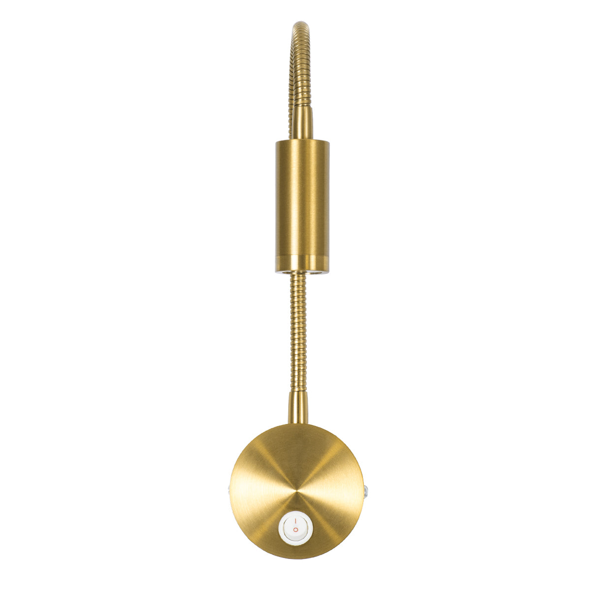 GloboStar® GOOSE 60880 Μοντέρνο Φωτιστικό Τοίχου - Απλίκα Ξενοδοχείου Bed Side LED 3W 300lm 36° AC 220-240V - Reading Light - Μ6.5 x Π15 x Υ24.5cm - Φυσικό Λευκό 4500K - Χρυσό Βούρτσας - ledmania.gr