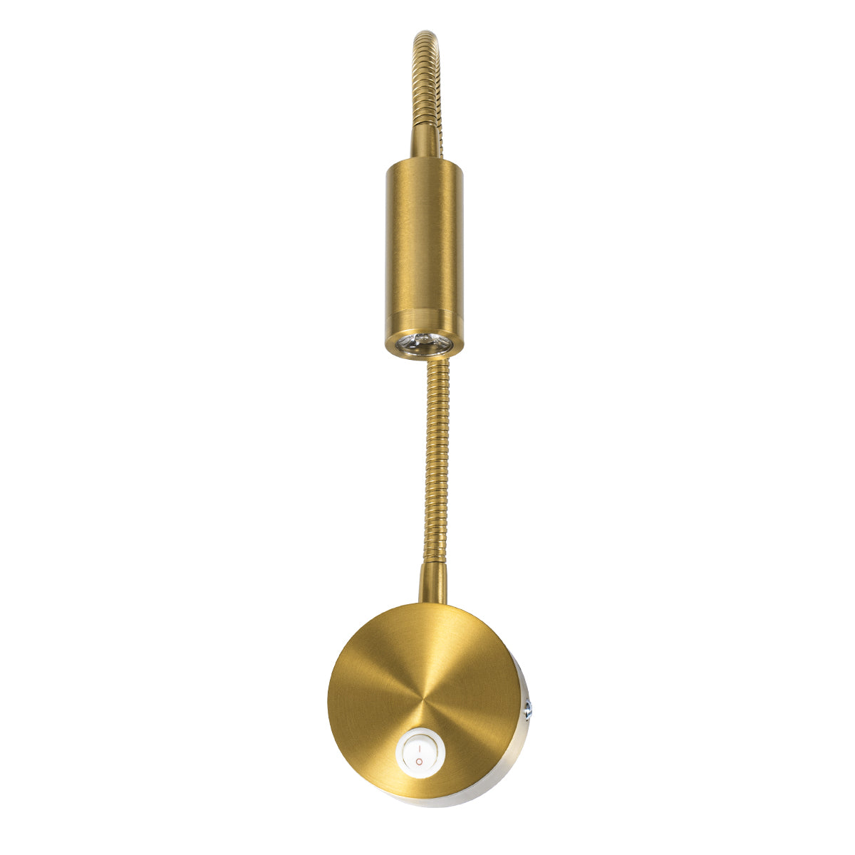 GloboStar® GOOSE 60880 Μοντέρνο Φωτιστικό Τοίχου - Απλίκα Ξενοδοχείου Bed Side LED 3W 300lm 36° AC 220-240V - Reading Light - Μ6.5 x Π15 x Υ24.5cm - Φυσικό Λευκό 4500K - Χρυσό Βούρτσας - ledmania.gr