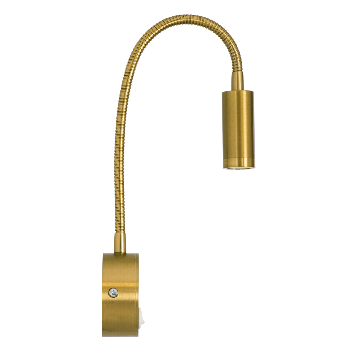 GloboStar® GOOSE 60880 Μοντέρνο Φωτιστικό Τοίχου - Απλίκα Ξενοδοχείου Bed Side LED 3W 300lm 36° AC 220-240V - Reading Light - Μ6.5 x Π15 x Υ24.5cm - Φυσικό Λευκό 4500K - Χρυσό Βούρτσας - ledmania.gr