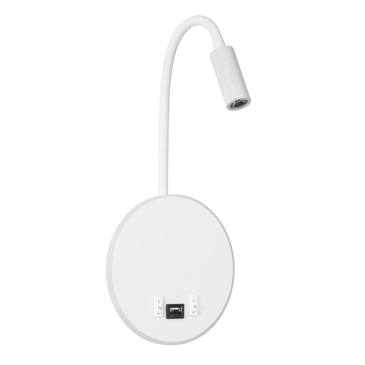GloboStar® GOOSE 60881 Μοντέρνο Φωτιστικό Τοίχου - Απλίκα Ξενοδοχείου Bed Side LED 6W 600lm 36° & 360° AC 220-240V - Reading Light & 360° Κρυφός Φωτισμός - Φορτιστής USB 3A - Μ15.5 x Π15 x Υ30.5cm - Φυσικό Λευκό 4500K - Λευκό - ledmania.gr