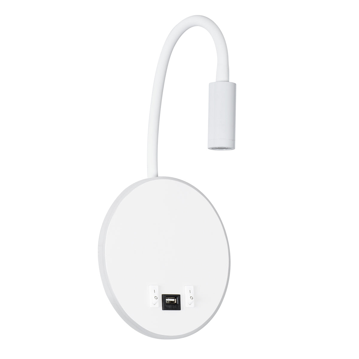 GloboStar® GOOSE 60881 Μοντέρνο Φωτιστικό Τοίχου - Απλίκα Ξενοδοχείου Bed Side LED 6W 600lm 36° & 360° AC 220-240V - Reading Light & 360° Κρυφός Φωτισμός - Φορτιστής USB 3A - Μ15.5 x Π15 x Υ30.5cm - Φυσικό Λευκό 4500K - Λευκό - ledmania.gr