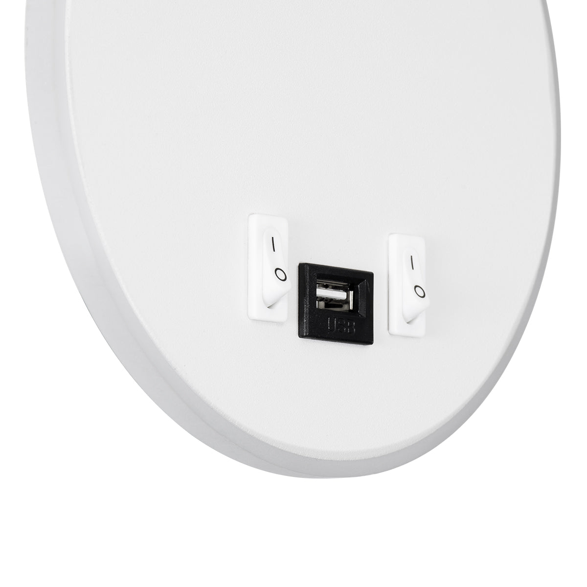 GloboStar® GOOSE 60881 Μοντέρνο Φωτιστικό Τοίχου - Απλίκα Ξενοδοχείου Bed Side LED 6W 600lm 36° & 360° AC 220-240V - Reading Light & 360° Κρυφός Φωτισμός - Φορτιστής USB 3A - Μ15.5 x Π15 x Υ30.5cm - Φυσικό Λευκό 4500K - Λευκό - ledmania.gr