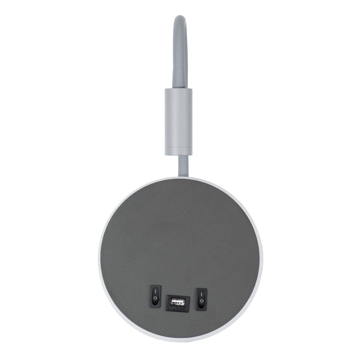GLOBOSTAR® GOOSE 60882 Μοντέρνο Φωτιστικό Τοίχου - Απλίκα Ξενοδοχείου Reading Light με Φορτιστή USB 3A LED 6W 600lm 36° & 360° AC 220-240V IP20 Φυσικό Λευκό 4500K - CREE XPE & Lumileds SMD Chip & TÜV SÜD Driver - Γκρι Ανθρακί Ματ - Μ15.5 x Π15 x Υ30.5c...