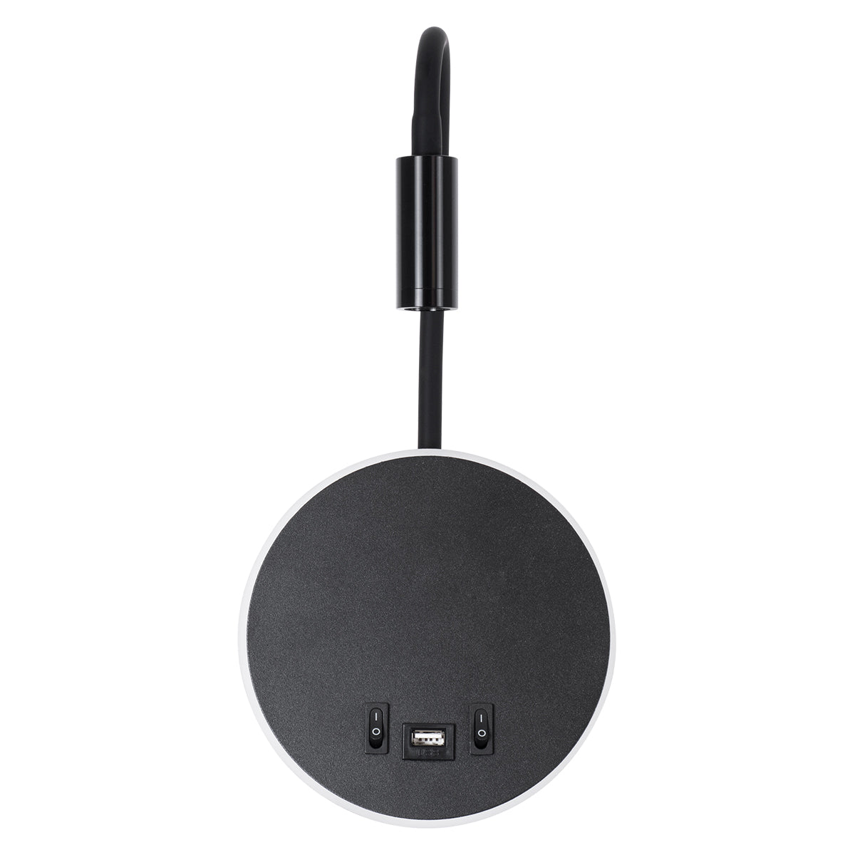 GloboStar® GOOSE 60883 Μοντέρνο Φωτιστικό Τοίχου - Απλίκα Ξενοδοχείου Bed Side LED 6W 600lm 36° & 360° AC 220-240V - Reading Light & 360° Κρυφός Φωτισμός - Φορτιστής USB 3A - Μ15.5 x Π15 x Υ30.5cm - Φυσικό Λευκό 4500K - Μαύρο - ledmania.gr