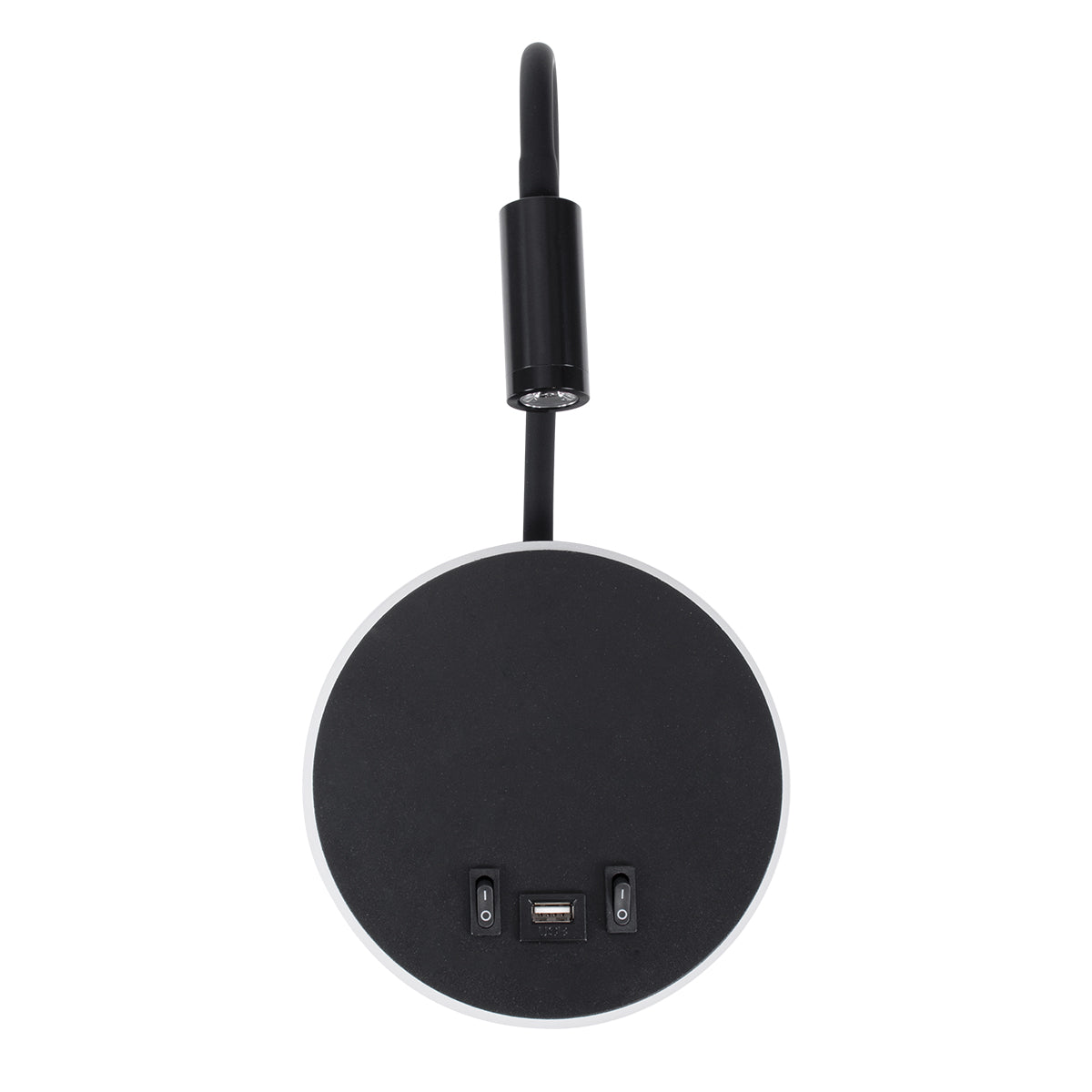 GloboStar® GOOSE 60883 Μοντέρνο Φωτιστικό Τοίχου - Απλίκα Ξενοδοχείου Bed Side LED 6W 600lm 36° & 360° AC 220-240V - Reading Light & 360° Κρυφός Φωτισμός - Φορτιστής USB 3A - Μ15.5 x Π15 x Υ30.5cm - Φυσικό Λευκό 4500K - Μαύρο - ledmania.gr