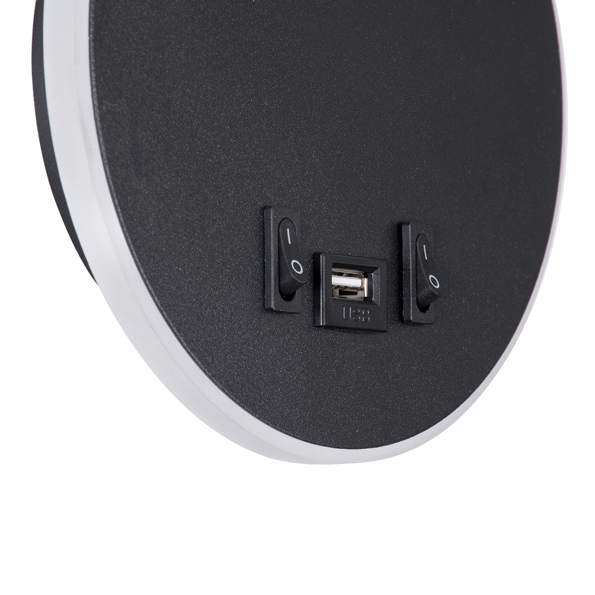 GloboStar® GOOSE 60883 Μοντέρνο Φωτιστικό Τοίχου - Απλίκα Ξενοδοχείου Bed Side LED 6W 600lm 36° & 360° AC 220-240V - Reading Light & 360° Κρυφός Φωτισμός - Φορτιστής USB 3A - Μ15.5 x Π15 x Υ30.5cm - Φυσικό Λευκό 4500K - Μαύρο - ledmania.gr