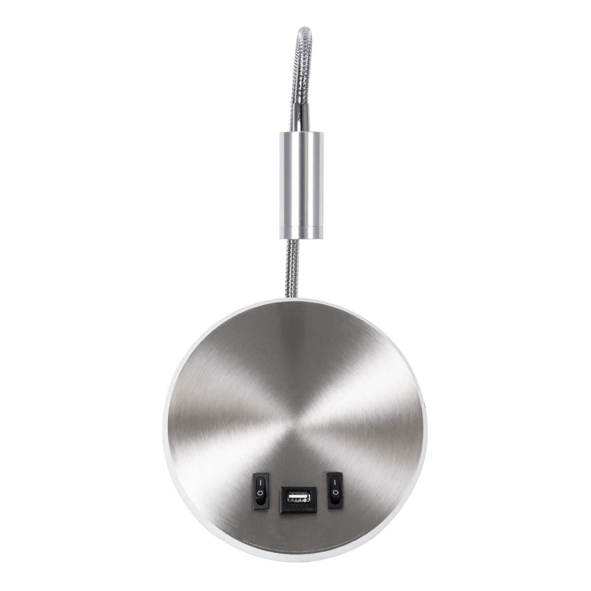 GLOBOSTAR® GOOSE 60884 Μοντέρνο Φωτιστικό Τοίχου - Απλίκα Ξενοδοχείου Reading Light με Φορτιστή USB 3A LED 6W 600lm 36° & 360° AC 220-240V IP20 Φυσικό Λευκό 4500K - CREE XPE & Lumileds SMD Chip & TÜV SÜD Driver - Νίκελ Βούρτσας - Μ15.5 x Π15 x Υ30.5cm ...