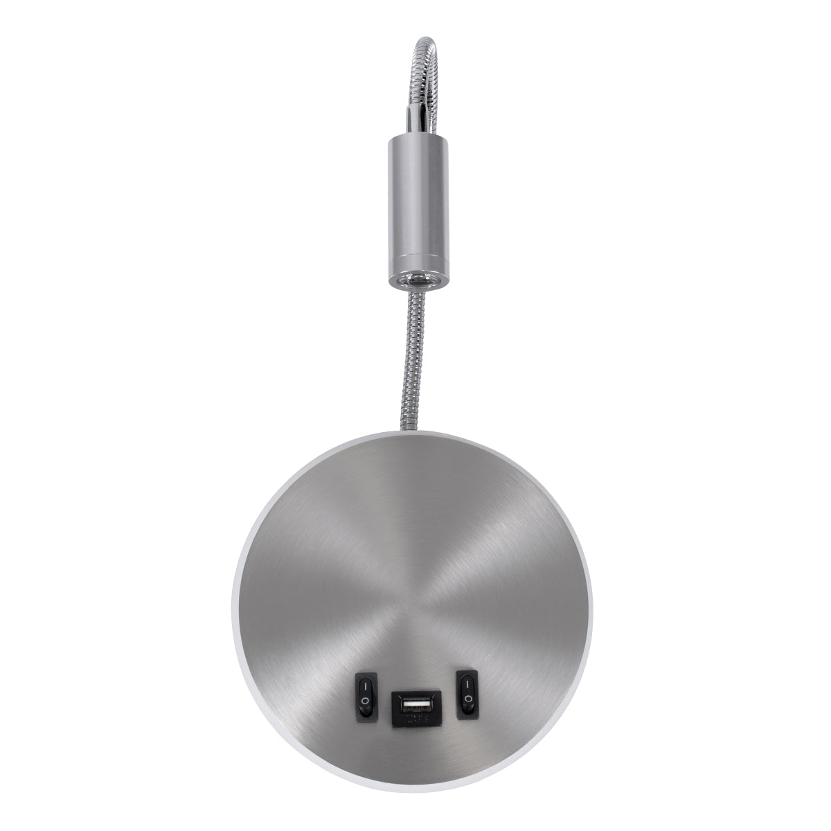 GLOBOSTAR® GOOSE 60884 Μοντέρνο Φωτιστικό Τοίχου - Απλίκα Ξενοδοχείου Reading Light με Φορτιστή USB 3A LED 6W 600lm 36° & 360° AC 220-240V IP20 Φυσικό Λευκό 4500K - CREE XPE & Lumileds SMD Chip & TÜV SÜD Driver - Νίκελ Βούρτσας - Μ15.5 x Π15 x Υ30.5cm ...