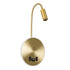 GloboStar® GOOSE 60885 Μοντέρνο Φωτιστικό Τοίχου - Απλίκα Ξενοδοχείου Bed Side LED 6W 600lm 36° & 360° AC 220-240V - Reading Light & 360° Κρυφός Φωτισμός - Φορτιστής USB 3A - Μ15.5 x Π15 x Υ30.5cm - Φυσικό Λευκό 4500K - Χρυσό Βούρτσας - ledmania.gr