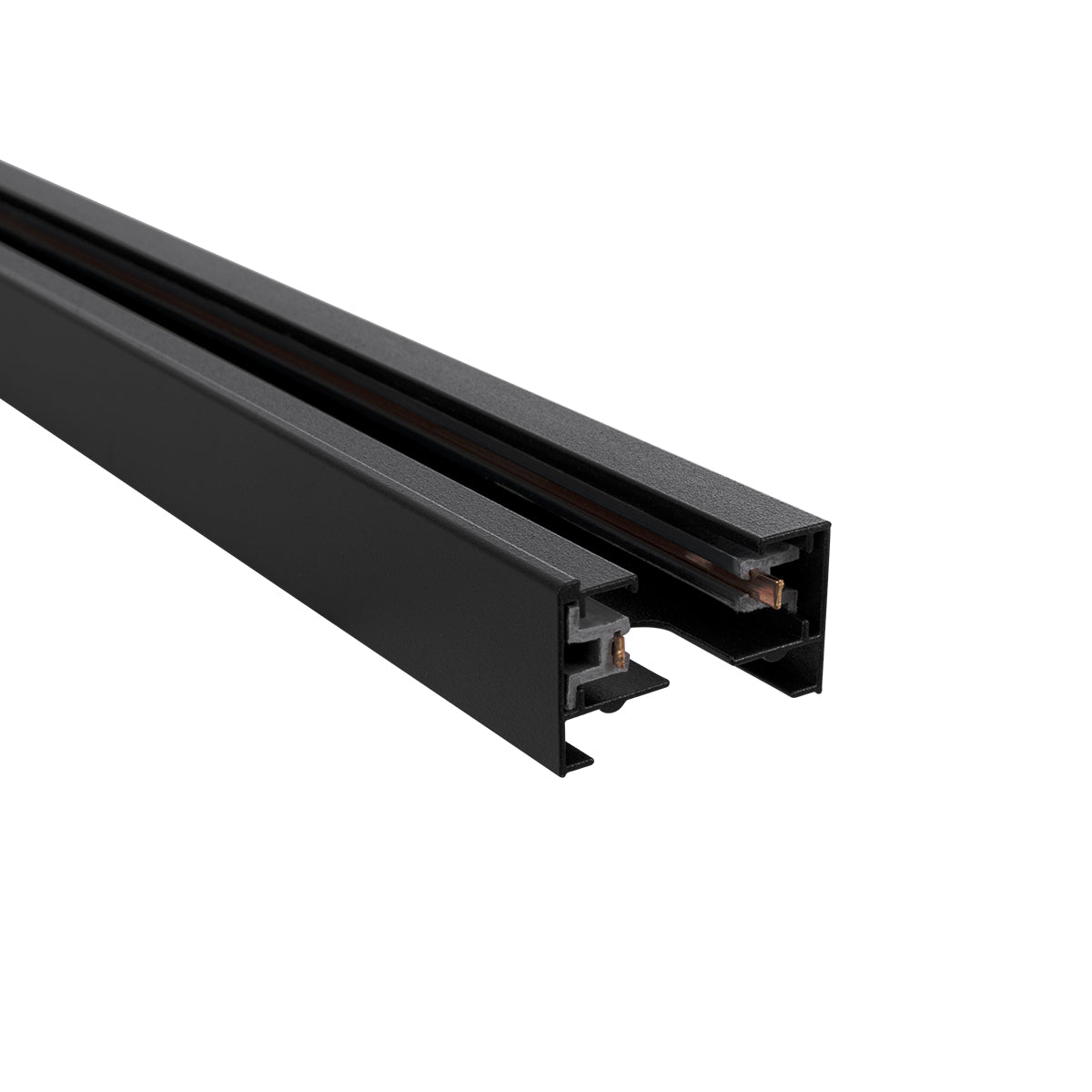 GLOBOSTAR® EUROTRACK-1PH 60901 Μονοφασική Ράγα 2 Καλωδίων 1L+1N για Σύστημα Ράγας Eurotrack-1PH AC 220-240V IP20 - Μαύρο Ματ - Μ100 x Π3.6 x Υ2cm