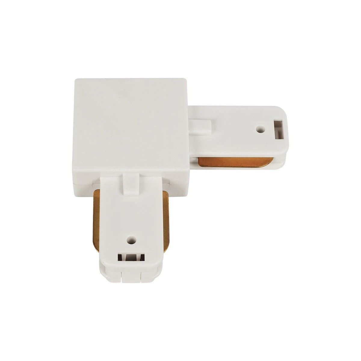 GLOBOSTAR® EUROTRACK-1PH 60906 Μονοφασικός Σύνδεσμος Γ Ράγας 2 Καλωδίων 1L+1N για Σύστημα Ράγας Eurotrack-1PH AC 220-240V IP20 - Λευκό Ματ - Μ6.5 x Π6.5 x Υ1.6cm - ledmania.gr