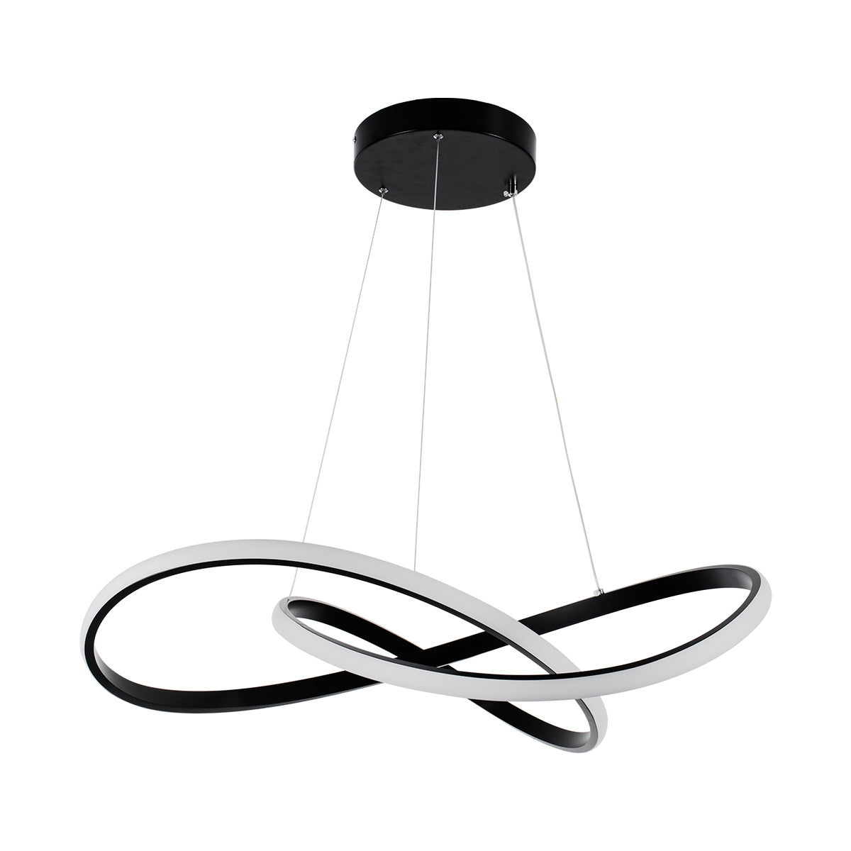GloboStar® DEXTER 60913 Κρεμαστό Φωτιστικό Οροφής Design LED CCT 90W 10080lm 300° AC 220-240V - Εναλλαγή Φωτισμού μέσω Τηλεχειριστηρίου All In One Ψυχρό 6000k+Φυσικό 4500k+Θερμό 2700k Dimmable Φ73cm - Μαύρο - 3 Years Warranty - ledmania.gr