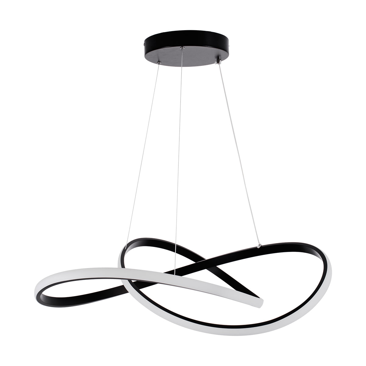 GloboStar® DEXTER 60913 Κρεμαστό Φωτιστικό Οροφής Design LED CCT 90W 10080lm 300° AC 220-240V - Εναλλαγή Φωτισμού μέσω Τηλεχειριστηρίου All In One Ψυχρό 6000k+Φυσικό 4500k+Θερμό 2700k Dimmable Φ73cm - Μαύρο - 3 Years Warranty - ledmania.gr