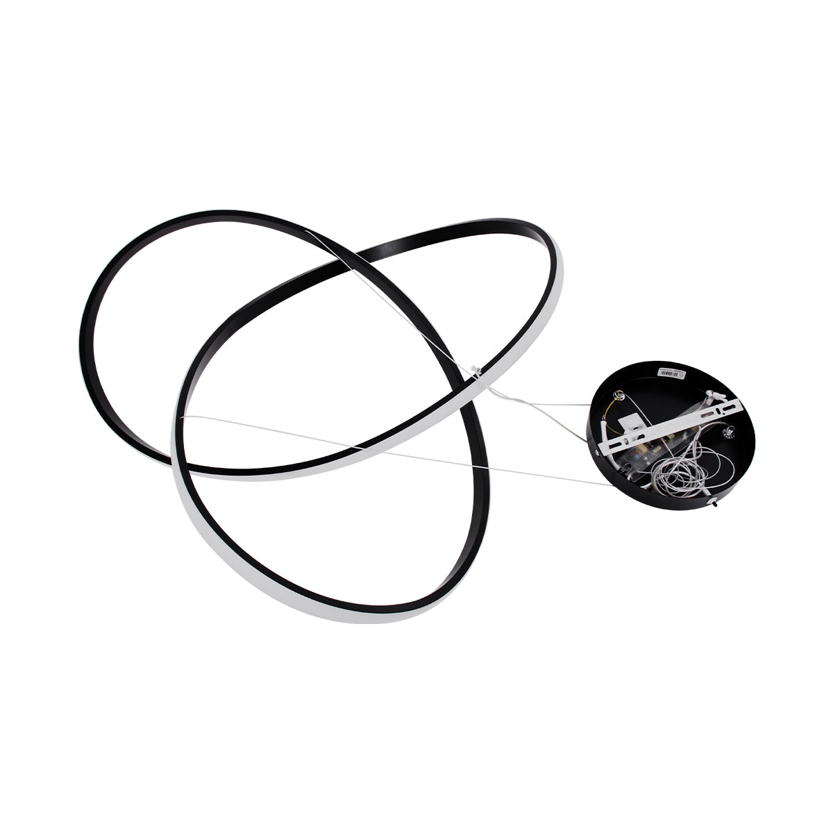 GloboStar® DEXTER 60913 Κρεμαστό Φωτιστικό Οροφής Design LED CCT 90W 10080lm 300° AC 220-240V - Εναλλαγή Φωτισμού μέσω Τηλεχειριστηρίου All In One Ψυχρό 6000k+Φυσικό 4500k+Θερμό 2700k Dimmable Φ73cm - Μαύρο - 3 Years Warranty - ledmania.gr
