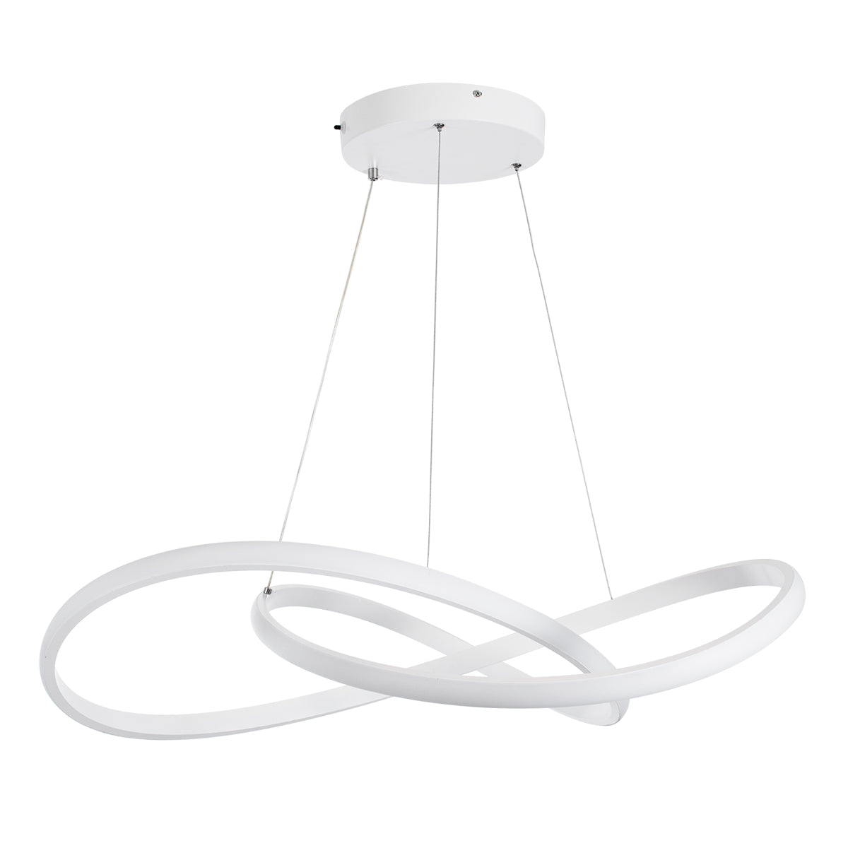 GloboStar® DEXTER 60914 Κρεμαστό Φωτιστικό Οροφής Design LED CCT 90W 10080lm 300° AC 220-240V - Εναλλαγή Φωτισμού μέσω Τηλεχειριστηρίου All In One Ψυχρό 6000k+Φυσικό 4500k+Θερμό 2700k Dimmable Φ73cm - Λευκό - 3 Years Warranty - ledmania.gr