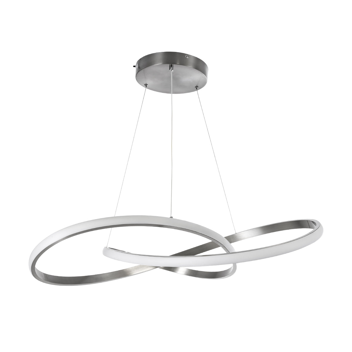 GLOBOSTAR® DEXTER 60915 Μοντέρνο Κρεμαστό Φωτιστικό Οροφής LED 90W 10080lm 300° AC 220-240V IP20 Ρυθμιζόμενο Λευκό CCT με Χειριστήριο από 2700K έως 6000K Dimmable - Lumileds SMD Chip - Σατινέ Νίκελ Βούρτσας - Μ73 x Π73 x Υ16cm - 3 Χρόνια Εγγύηση
