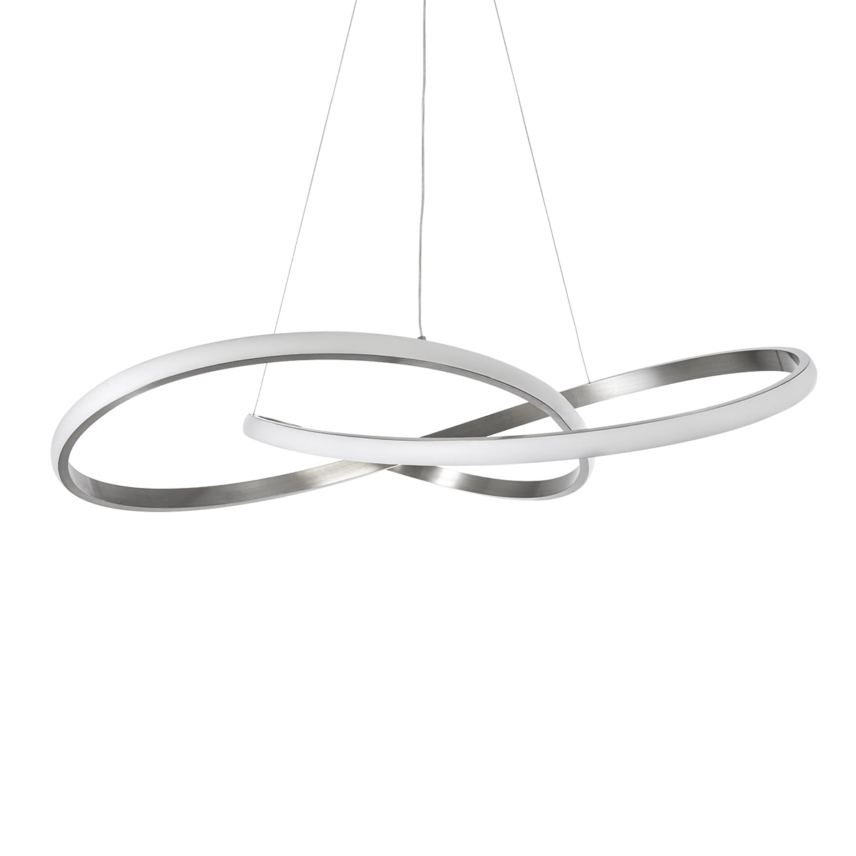 GLOBOSTAR® DEXTER 60915 Μοντέρνο Κρεμαστό Φωτιστικό Οροφής LED 90W 10080lm 300° AC 220-240V IP20 Ρυθμιζόμενο Λευκό CCT με Χειριστήριο από 2700K έως 6000K Dimmable - Lumileds SMD Chip - Σατινέ Νίκελ Βούρτσας - Μ73 x Π73 x Υ16cm - 3 Χρόνια Εγγύηση