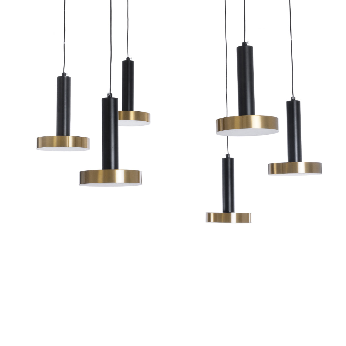 GLOBOSTAR® ZANE 60935 Κρεμαστό Φωτιστικό Design LED CCT 100W 11200lm 120° AC 220-240V IP20 - Εναλλαγή Φωτισμού μέσω Τηλεχειριστηρίου All In One Ψυχρό 6000k+Φυσικό 4500k+Θερμό 2700k Dimmable - Φ100 x Υ18cm - Μαύρο & Χρυσό - 3 Χρόνια Εγγύηση - ledmania.gr