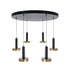 GLOBOSTAR® ZANE 60935 Κρεμαστό Φωτιστικό Design LED CCT 100W 11200lm 120° AC 220-240V IP20 - Εναλλαγή Φωτισμού μέσω Τηλεχειριστηρίου All In One Ψυχρό 6000k+Φυσικό 4500k+Θερμό 2700k Dimmable - Φ100 x Υ18cm - Μαύρο & Χρυσό - 3 Χρόνια Εγγύηση - ledmania.gr