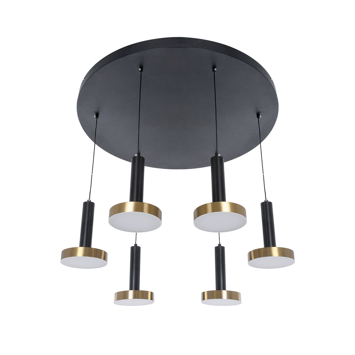 GLOBOSTAR® ZANE 60935 Κρεμαστό Φωτιστικό Design LED CCT 100W 11200lm 120° AC 220-240V IP20 - Εναλλαγή Φωτισμού μέσω Τηλεχειριστηρίου All In One Ψυχρό 6000k+Φυσικό 4500k+Θερμό 2700k Dimmable - Φ100 x Υ18cm - Μαύρο & Χρυσό - 3 Χρόνια Εγγύηση - ledmania.gr