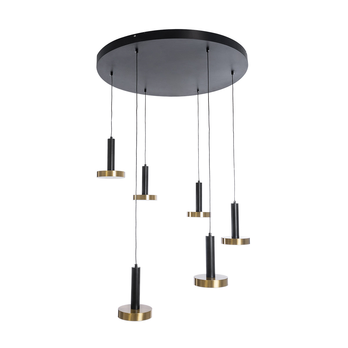 GLOBOSTAR® ZANE 60935 Κρεμαστό Φωτιστικό Design LED CCT 100W 11200lm 120° AC 220-240V IP20 - Εναλλαγή Φωτισμού μέσω Τηλεχειριστηρίου All In One Ψυχρό 6000k+Φυσικό 4500k+Θερμό 2700k Dimmable - Φ100 x Υ18cm - Μαύρο & Χρυσό - 3 Χρόνια Εγγύηση - ledmania.gr