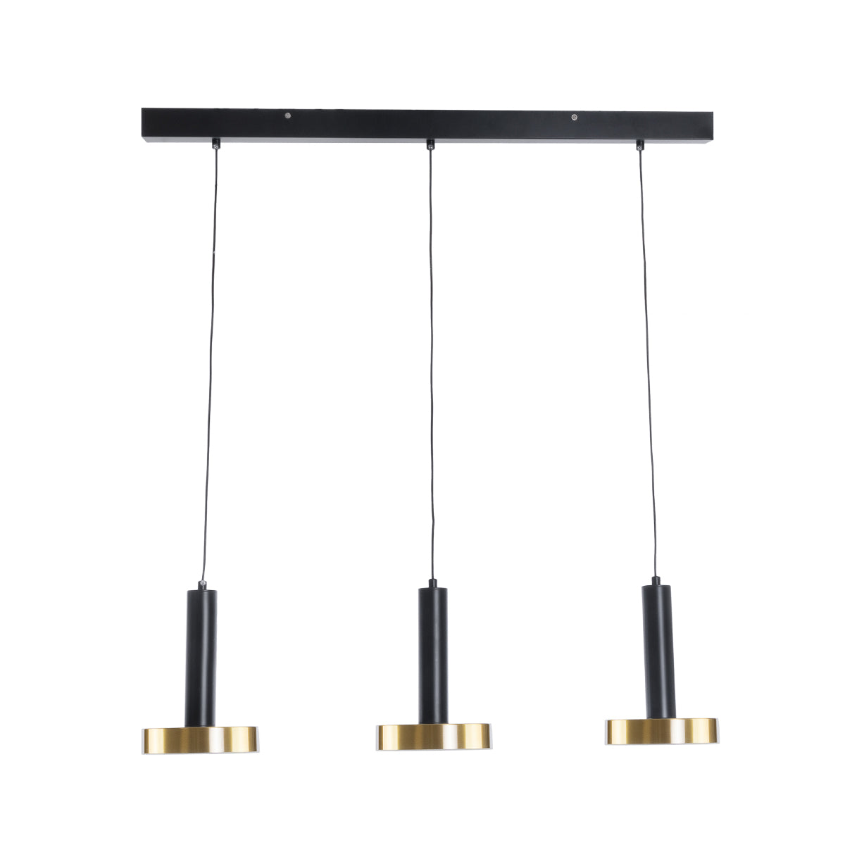 GLOBOSTAR® ZANE 60936 Κρεμαστό Φωτιστικό Design LED CCT 54W 6048lm 120° AC 220-240V IP20 - Εναλλαγή Φωτισμού μέσω Τηλεχειριστηρίου All In One Ψυχρό 6000k+Φυσικό 4500k+Θερμό 2700k Dimmable - Μ80 x Π15 x Υ18cm - Μαύρο & Χρυσό - 3 Χρόνια Εγγύηση - ledmania.gr
