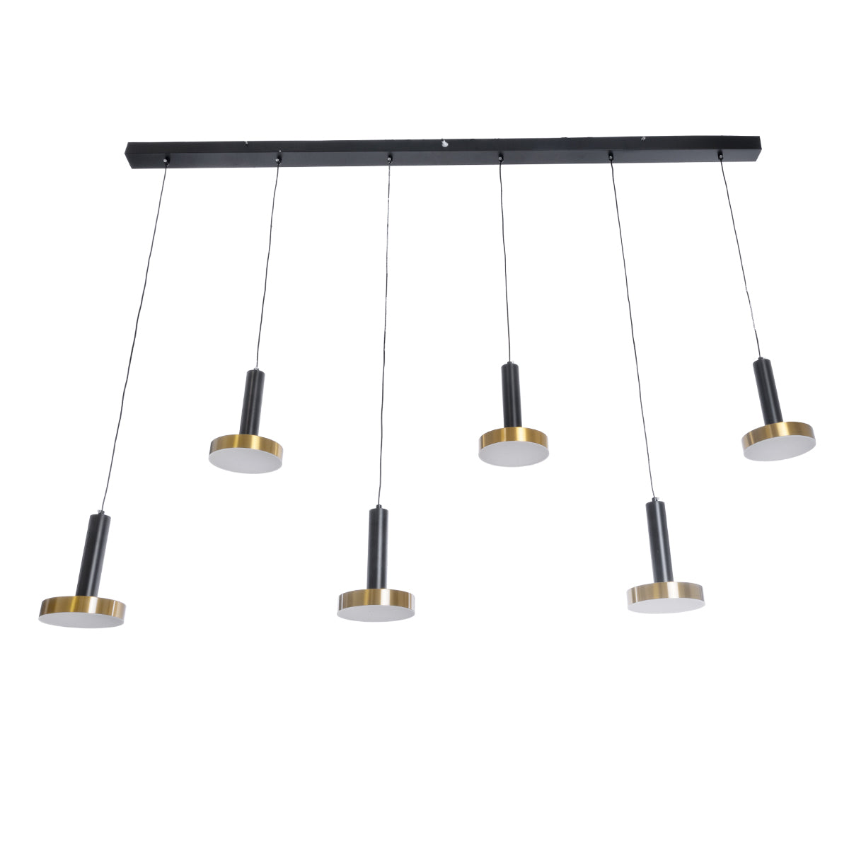GLOBOSTAR® ZANE 60937 Κρεμαστό Φωτιστικό Design LED CCT 100W 11200lm 120° AC 220-240V IP20 - Εναλλαγή Φωτισμού μέσω Τηλεχειριστηρίου All In One Ψυχρό 6000k+Φυσικό 4500k+Θερμό 2700k Dimmable - Μ160 x Π15 x Υ18cm - Μαύρο & Χρυσό - 3 Χρόνια Εγγύηση - ledmania.gr