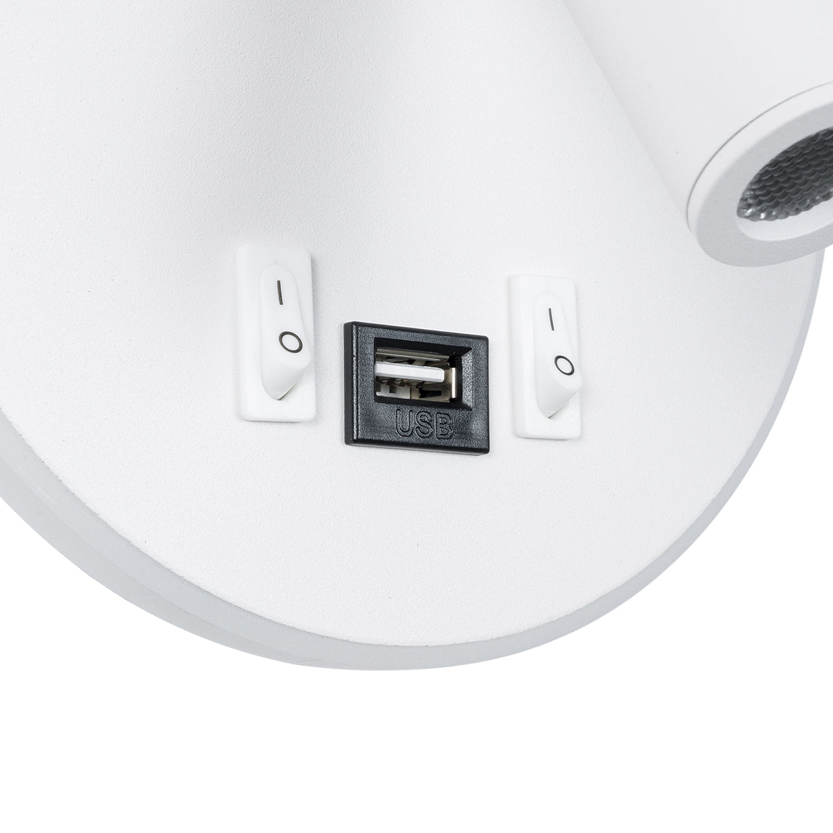 GloboStar® LADY-R 60939 Μοντέρνο Φωτιστικό Τοίχου - Απλίκα Ξενοδοχείου Bed Side LED 6W 600lm 36° & 360° AC 220-240V - Reading Light & Κρυφός Φωτισμός - Φορτιστής USB 3A - Φ15 x Υ7cm - Φυσικό Λευκό 4500K - Λευκό - 3 Χρόνια Εγγύηση - ledmania.gr