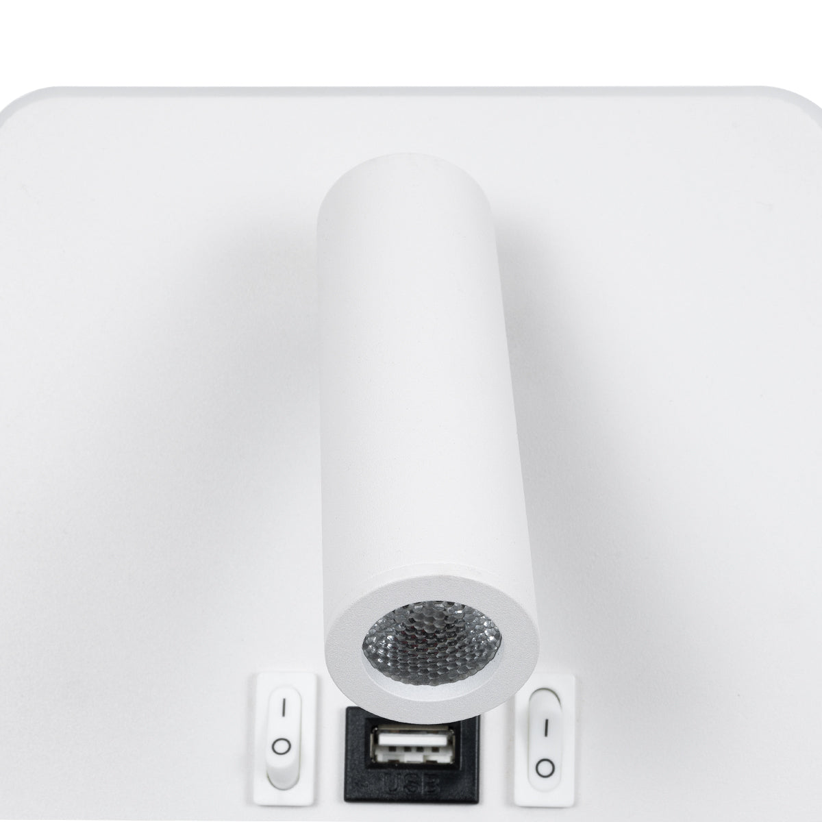 GloboStar® LADY-S 60943 Μοντέρνο Φωτιστικό Τοίχου - Απλίκα Ξενοδοχείου Bed Side LED 6W 600lm 36° & 360° AC 220-240V - Reading Light & Κρυφός Φωτισμός - Φορτιστής USB 3A - Μ15 x Π15 x Υ7cm - Φυσικό Λευκό 4500K - Λευκό - 3 Χρόνια Εγγύηση - ledmania.gr