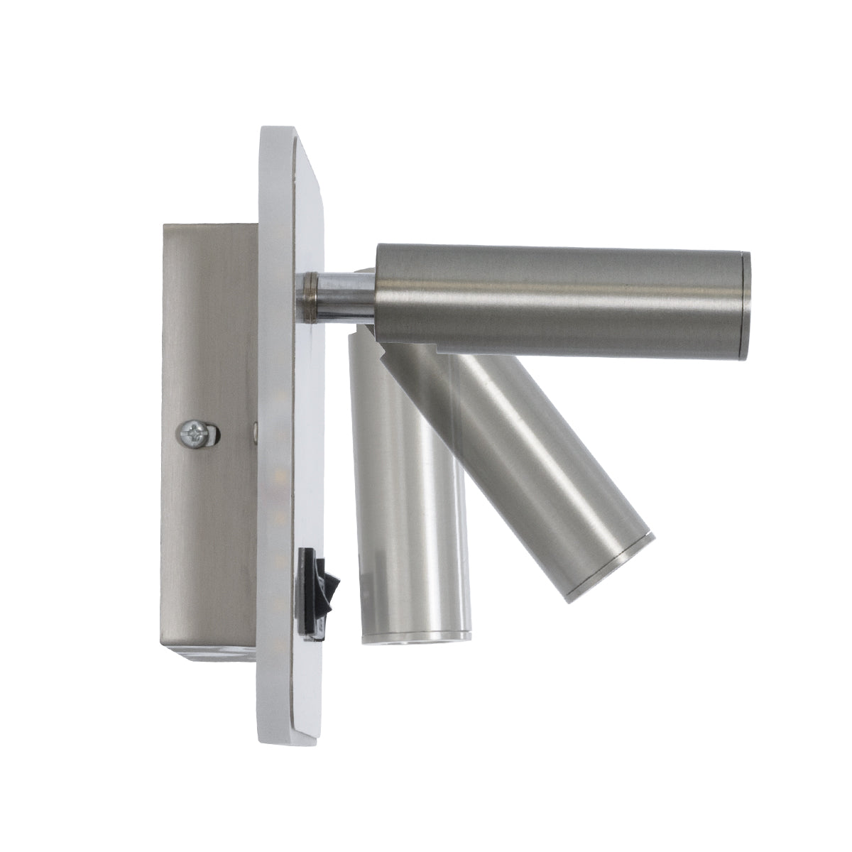 GloboStar® LADY-S 60945 Μοντέρνο Φωτιστικό Τοίχου - Απλίκα Ξενοδοχείου Bed Side LED 6W 600lm 36° & 360° AC 220-240V - Reading Light & Κρυφός Φωτισμός - Φορτιστής USB 3A - Μ15 x Π15 x Υ7cm - Φυσικό Λευκό 4500K - Νίκελ Βούρτσας- 3 Χρόνια Εγγύηση - ledmania.gr