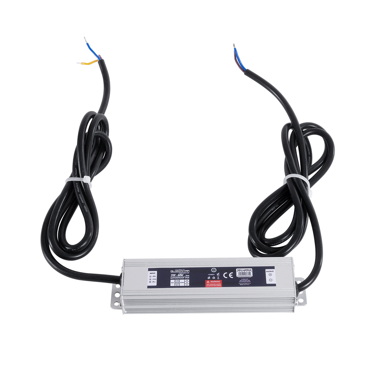 GLOBOSTAR® LUMISPLASH 60962 Τροφοδοτικό/Μετασχηματιστής Class II SELV 60W 2.5A DC 24V Αδιάβροχο IP68 - AC 220-240V σε DC 24V - Μ15 x Π3.5 x Υ2cm - 3 Χρόνια Εγγύηση - ledmania.gr