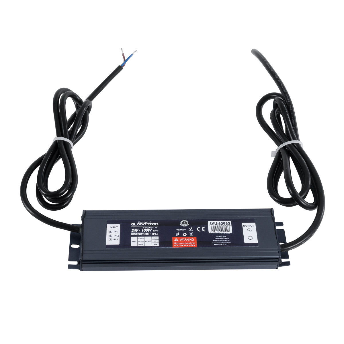 GloboStar® 60963 Αδιάβροχο Τροφοδοτικό SELV για Προϊόντα Φωτισμού LED 100W 4.17A - AC 220-240V σε DC 24V με 1.2m VDE Καλώδιο Παροχής & Εξόδου Τροφοδοσίας - Αδιάβροχο IP68 - M20 x W5 x H2cm  - 3 Χρόνια Εγγύηση - ledmania.gr
